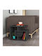 Rechteckiger Beistelltisch Labirent Holz Anthrazit M54xL40xH45cm Megapap