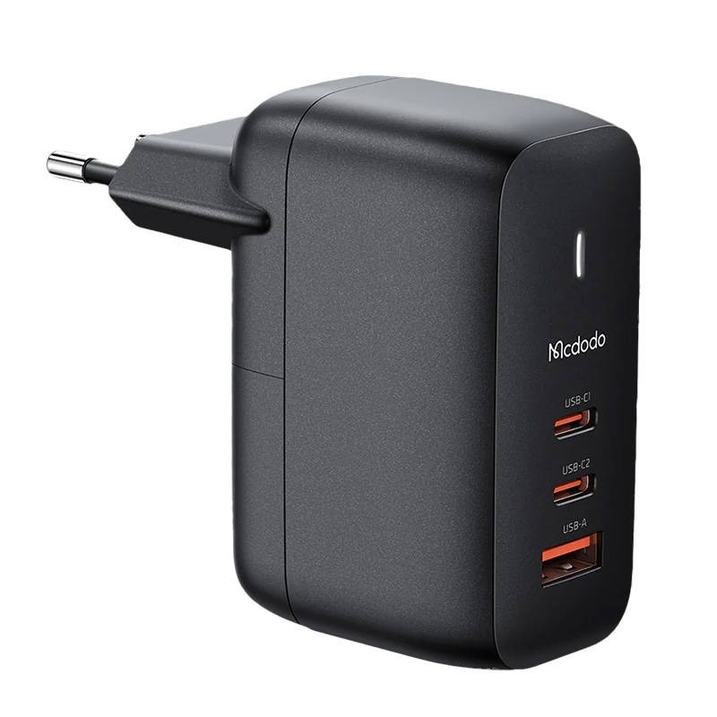 Ladowarka sieciowa GaN 65W Mcdodo CH-0291 2x USB-C, USB-A (czarna)