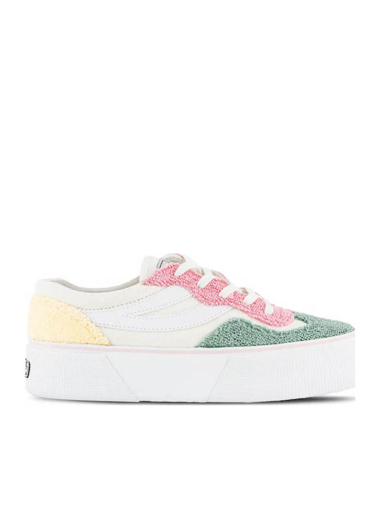 3041 Revolley Adidași Flatforms Pentru Femei Albi
