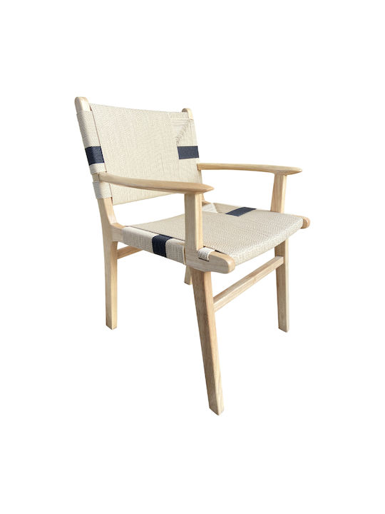 Rubberwood Stühle Speisesaal Beige 1Stück 63x59x86cm