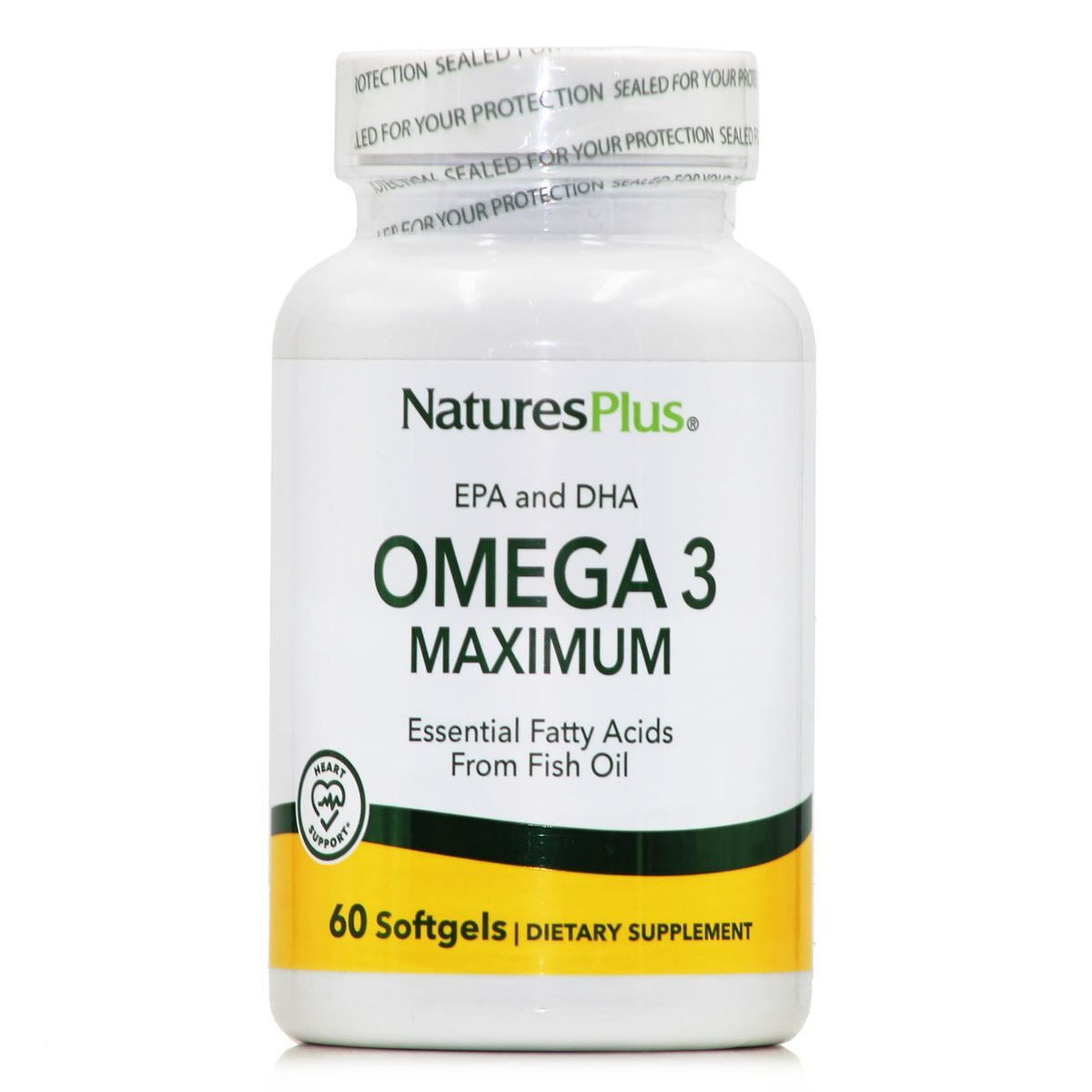 Nature's Plus EPA & DHA Omega 3 Maximum Ιχθυέλαιο 60 μαλακές κάψουλες