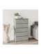Comoda pentru Dormitor cu 5 sertare Grey Concrete 60x36x103buc