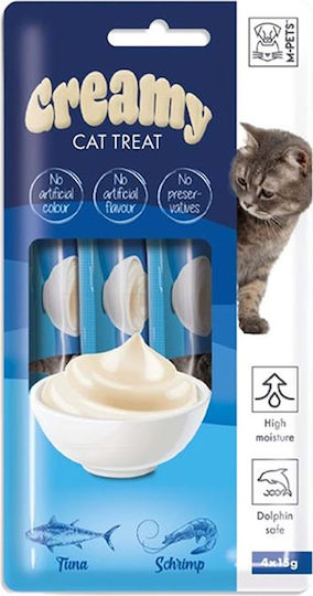 M-Pets Creamy Katzenleckerlis mit Ton & Garnelen für Katze 4τμχ 15gr A71-