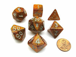 Chessex Glitter Polyhedral Dice Gold/Silver 27503