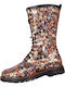 Lederne Kinderstiefel mit Reißverschluss Bunte