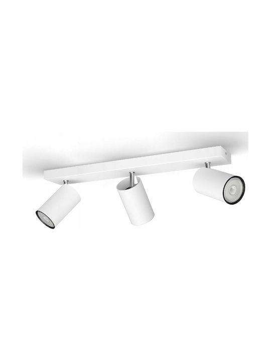 Philips Kosipo Τριπλό Σποτ με Ντουί GU10 σε Λευκό Χρώμα