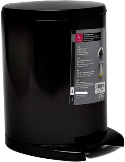 Marva Cigo Μ-Ε41-06-06 Inox Perie pentru coșul de gunoi din baie 6lt Negru