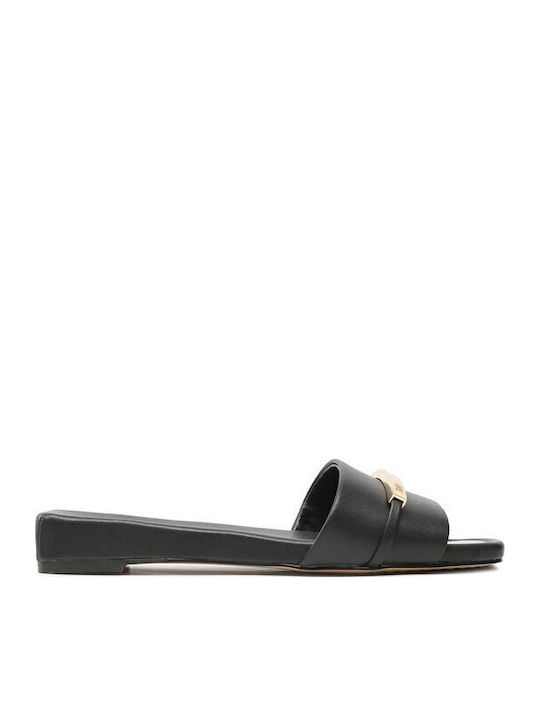DKNY Alaina Leather Women's Flat Sandals Black ...