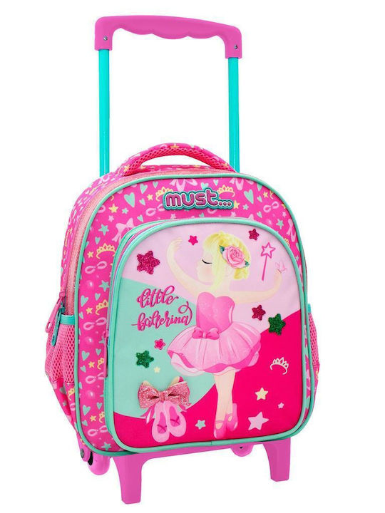 Must Little Ballerina with 2 compartments School Bag Trolley Kindergarten in Pink color