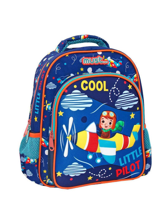 Must 3D Soft Little Pilot School Bag Backpack Kindergarten in Blue color