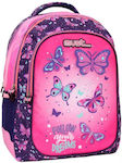 Must Follow Your Dreams with 3 Compartments School Bag Backpack Elementary, Elementary in Pink color L32 x W18 x H43cm 25lt