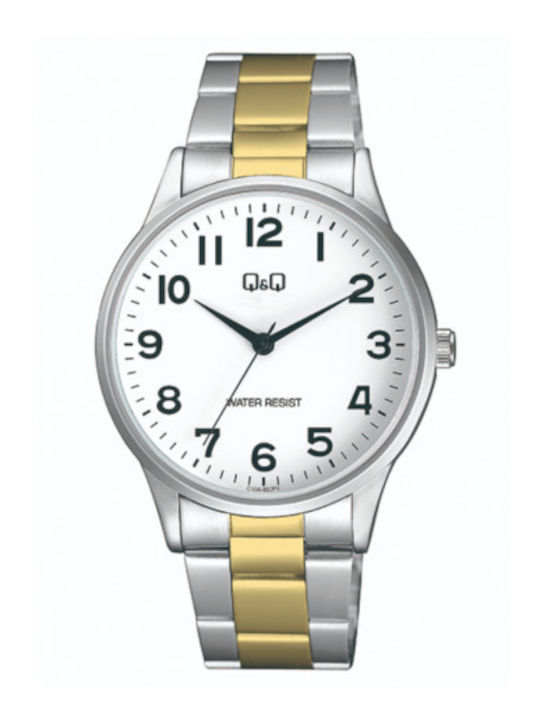 Q&Q Herrenuhr 40mm Batterie mit Metallarmband