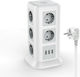 Tessan 11-Outlet Power Strip with USB 2m Gray