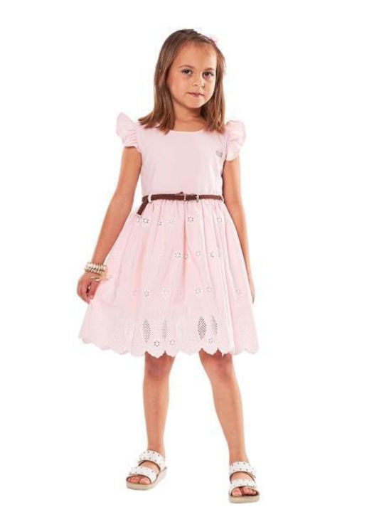Εβίτα Παιδικό Φόρεμα Κοντομάνικο Ροζ