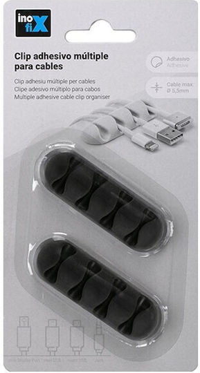 Inofix 7103-3 Clips Οργάνωσης Καλωδίων 2τμχ Μαύρο