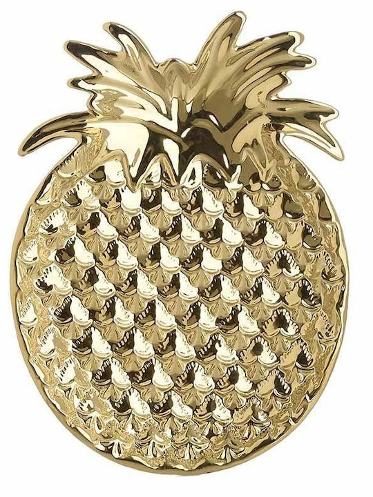 Zen Collection Ceramic Decorative Platter Pineapple Gold 29.5x22x4cm