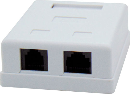 Lancom Priză Dublă Externă De Rețea RJ45 Tip Cat5 Albă 01.075.0095