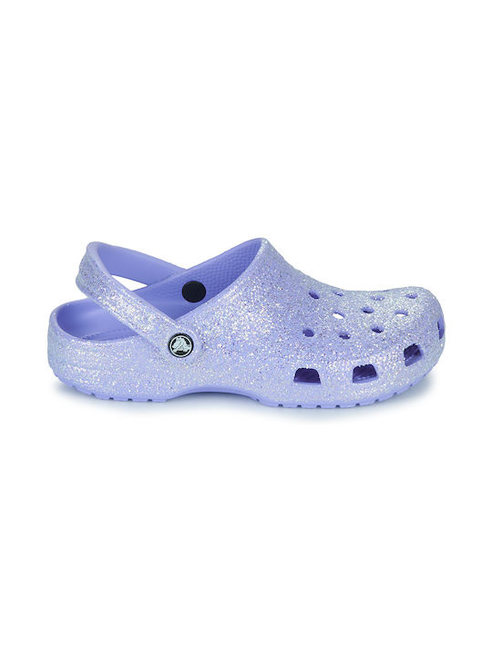 Crocs Classic Glitter Clog Σαμπό Μωβ