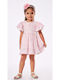 Evita Kids Dress Set with Accessories Short Sleeve Pink