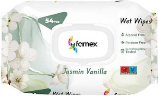Famex Jasmin Vanilla Baby Wipes without Alcohol & Parabens 54pcs
