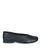 Casi Myra Leather Women's Ballerina Shoes in Black Colour