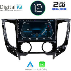 Digital IQ Car-Audiosystem für Fiat Vollrück Mitsubishi L200 2015+ mit A/C (Bluetooth/USB/AUX/WiFi/GPS/Apple-Carplay) mit Touchscreen 9"