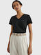 Tommy Hilfiger Women's T-shirt with V Neckline Black