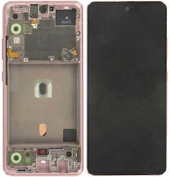 Samsung Οθόνη A516 με Μηχανισμό Αφής και Πλαίσιο για Galaxy A51 5G (Ροζ)