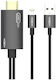 Moxom Cable HDMI male - Lightning male / USB-A male 2m Μαύρο