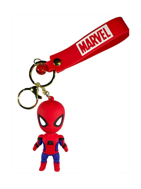 Μπρελόκ μινιατούρα Marvel Spider Man από καουτσούκ σε κόκκινο χρώμα 7cm