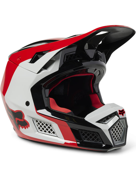 Fox V3 RS Efekt Flo Red Κράνος Μηχανής Motocros...