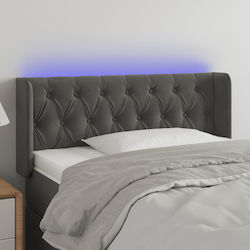 vidaXL LED Bed Headboard Fabric Dark Grey 103x88cm