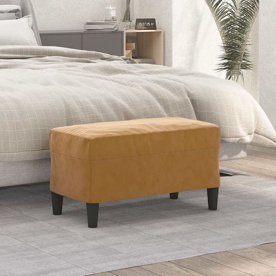 vidaXL Samt Tabouret Braun 70x35x41cm