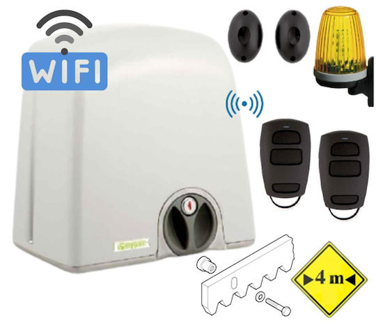 Proteco Strike 8 Wifi Σετ Μοτέρ για Συρόμενη Γκαραζόπορτα έως 800kg Κρεμαγιέρα Μεταλλική
