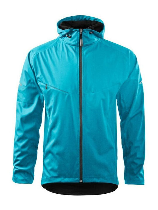 Winter Jacket Softshell Waterproof and Windproof Light Blue