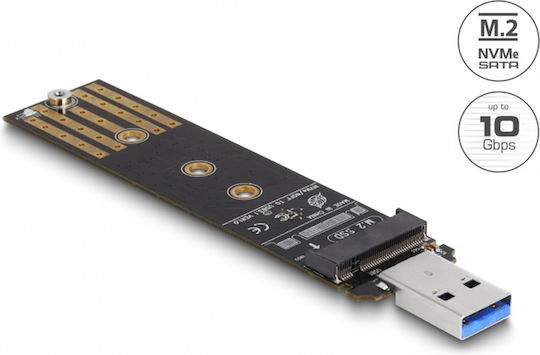 DeLock 64197 Kombi-Konverter für M.2 NVMe PCIe - USB 3.2 Schwarz