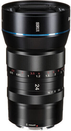 Sirui Crop Фотообектив 24mm f/2.8 Super35 Anamorphic 1.33x Стандартно увеличение за Канон РФ Монтаж Черен