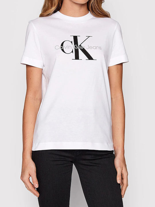 Calvin Klein Core Monogram Damen T-Shirt Weiß