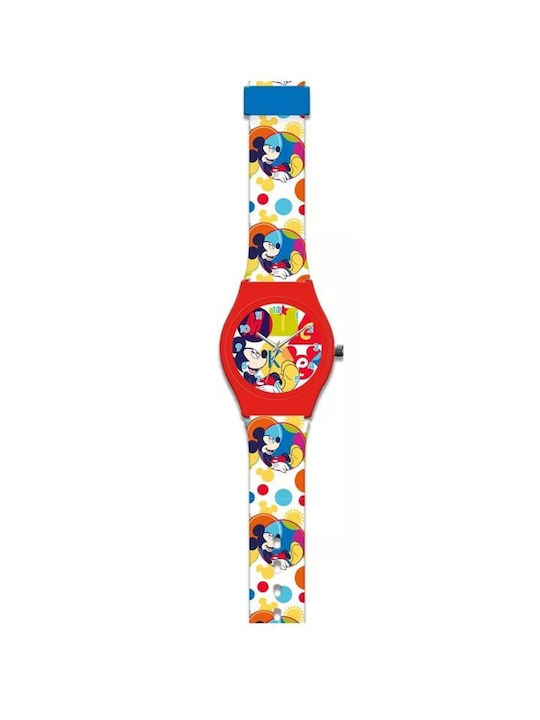 Kids Licensing Mickey Kinder Analoguhr mit Kautschuk/Plastik Armband Mehrfarbig