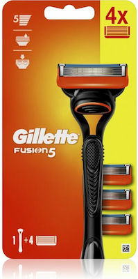 Gillette Fusion5 Ξυραφάκι με Ανταλλακτικές Κεφαλές 5 Λεπίδων & Λιπαντική Ταινία 4τμχ