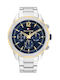 Tommy Hilfiger Lars Uhr Chronograph Batterie mit Silber Metallarmband