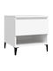 Rectangular Wooden Side Table White L50xW46xH50cm