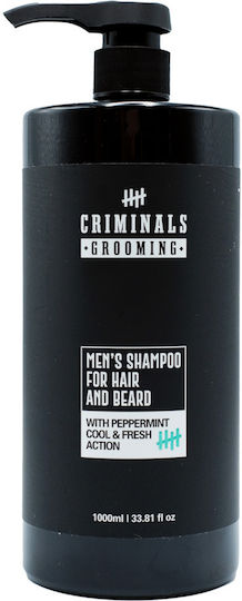 Criminals Men's for Hair & Beard Shampoos Shine for All Hair Types 1000ml