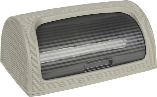 Homeplus Ψωμιέρα με Καπάκι Πλαστική Μπεζ 41x26x18cm