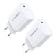 Choetech Incarcător Fără Fir Cu Port USB-C 20W Livrarea Energiei Alb