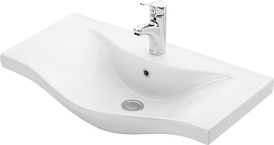 Martin Basic 75 Ένθετος Νιπτήρας Πορσελάνης 75x46cm Γυαλιστερή Πορσελάνη Martin Basic 75 Ένθετος Νιπτήρας Πορσελάνης 75x46cm Γυαλιστερή Πορσελάνη