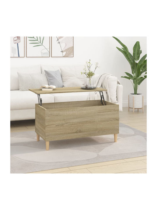 Rectangular Central Wooden Coffee Table with Lifting Mechanism Sonoma M90xW44.5xH45cm