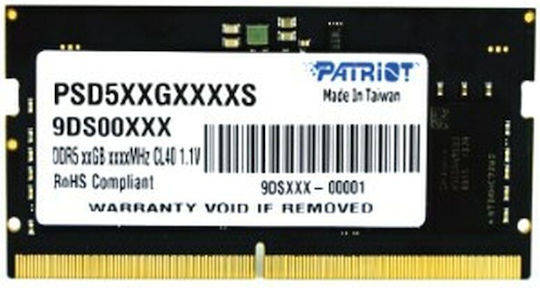 Patriot Signature DDR5 με Module 1x16GB και Ταχύτητα 4800 για Laptop