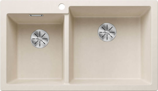 Blanco Pleon 9 527142 Unterbau Spüle Rechts aus Verbundgranulat B86xT50cm Soft White