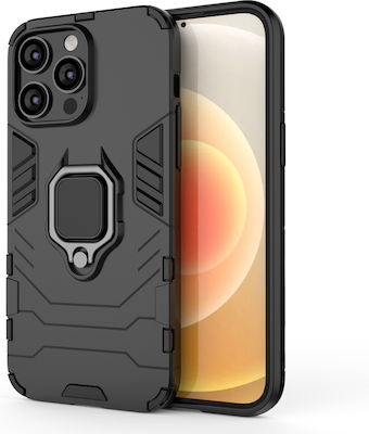 Hurtel Ring Armor Plastic Back Cover Durable Black (iPhone 14 Pro Max)